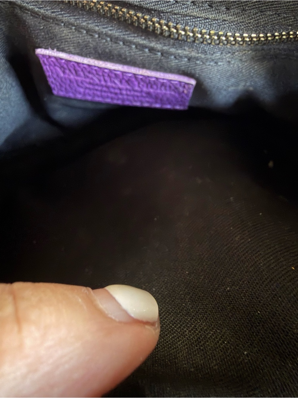 Valentina Fiore Purple Leather Crossbody Bag with Top Handle - Picture 9 of 9